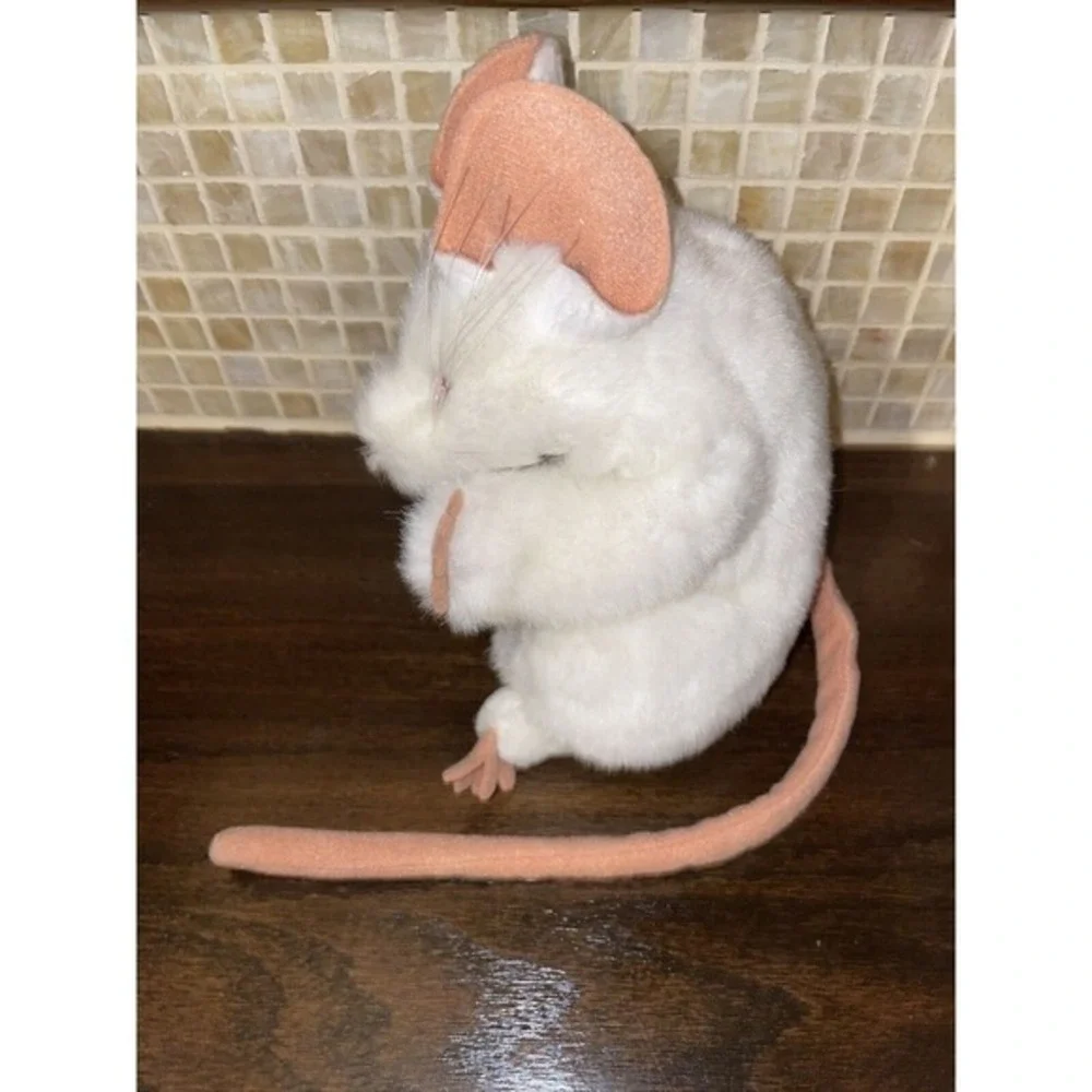 Folkmanis hand Puppet White Mouse Rat Plush Animal Long Tail 7